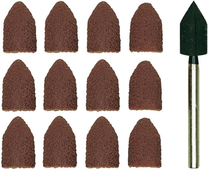 Proxxon 28987 Schleifkappenträger 8mm mit 10 Kappen, rostrot – Original Proxxon Qualität